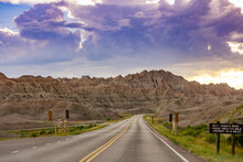 Driving And Sightseeing In The Badlands National Park, South Dakota