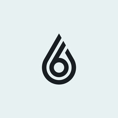 Minimalist Initial Letter B with Droplet Or Oil Drop Logo Graphic