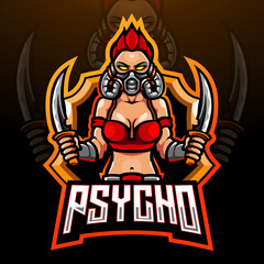 Poster - Psycho girls esport logo mascot design