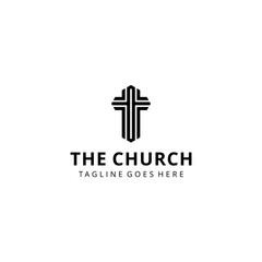 Wall Mural - Modern church religion logo sign modern vector graphic abstract