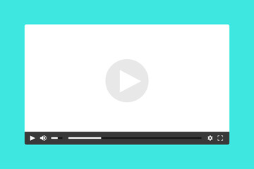 Poster - Flat multimedia player for mobile apps, sites and video services. Vector illustration.
