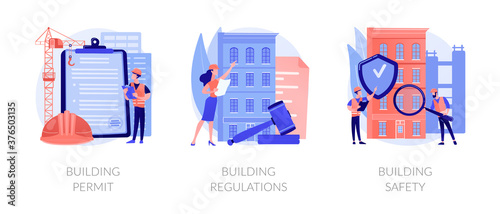 Cuadros en Lienzo Construction business abstract concept vector illustration set