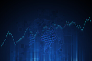 Poster - Stock market graph or forex trading chart for business and financial concepts, reports and investment . Vector illustration