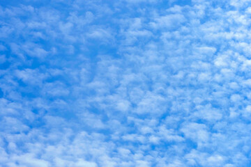 Clouds in the blue sky. Cirrocumulus, cirrostratus cloud, nature background