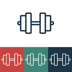 Poster - Linear vector icon with dumbbell