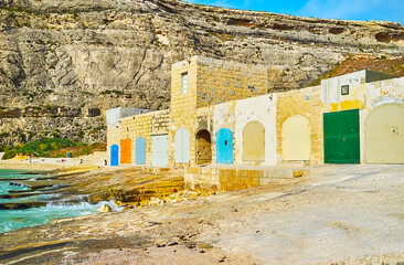 Poster - The boat houses in san Lawrenz village, Gozo, Malta