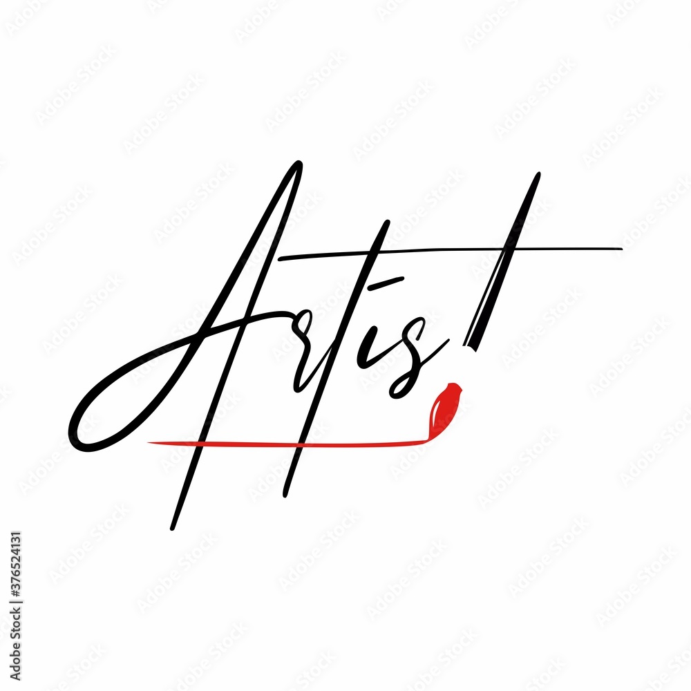 Brush vector logo template, Signature vector design, Artist logo ...