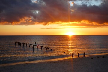 Stunning sunset on Tamarindo Beach in Costa Rica