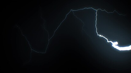beautiful lightning strikes from sky to the camera in slow motion. set of 9 videos realistic and ext