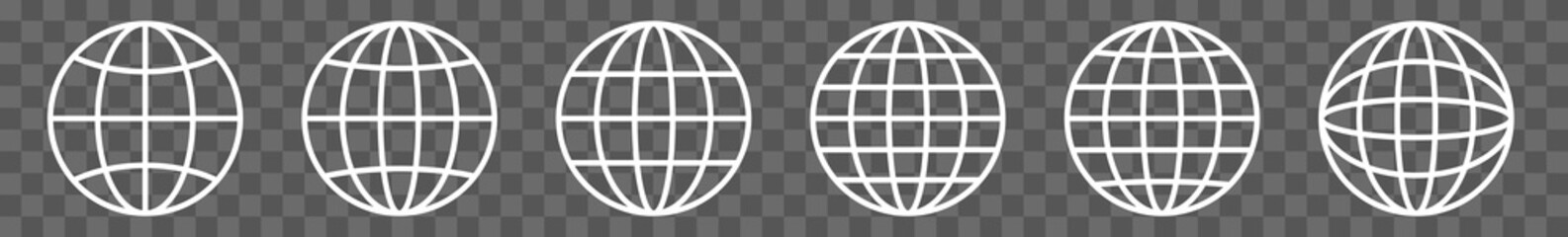 Wall Mural - world icon white | earth illustration | globe symbol | planet logo | world wide web sign | isolated 