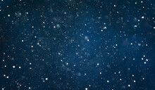 Navy Blue Night Background With Falling Snow