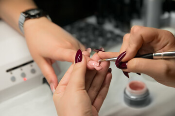 Wall Mural - Woman getting nail manicure.