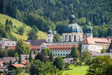 Fototapeta Miasto - view on the ettal monastery near oberammergau in bavaria, germany