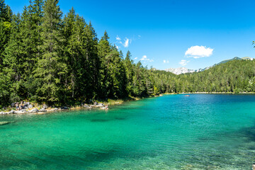 Wall Mural - view on the beautiful zugspitze mountain and the eibsee