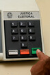 eunapolis, bahia / brazil - october 1, 2008: electronic ballot box of the Eleitora Regional Court, used in elections in Brazil and seen in the city of Eunapolis.