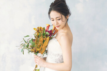 Poster - ウェディングドレスを着た女性　ブライダルイメージ　ウェディング　結婚式