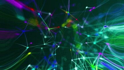 Poster - Abstract connection dots. Technology background. Network concept. 3d rendering