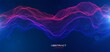 Abstract wave background. Music or sound illustration. Big data technology. Artificial intelligence concept. Network visualisation. Futuristic quantum computing.