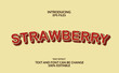 © andinur - 3d bold strong strawberry text effect. Editable font.