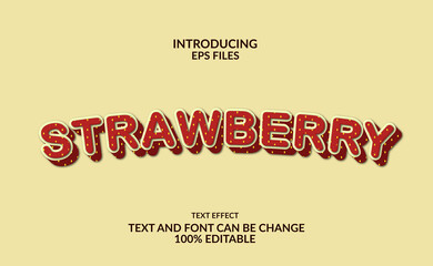 Aufkleber - 3d bold strong strawberry text effect. Editable font.
