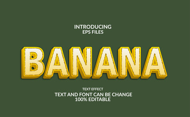 Aufkleber - 3d yellow Banana fruit editable text and font effect.