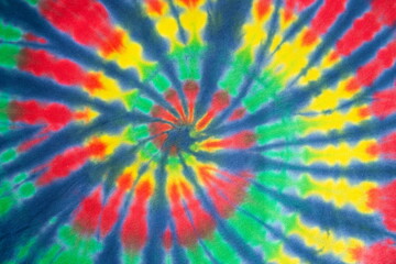 Wall Mural - reggae abstract spiral tie dye. red yellow green tricolor pattern.