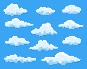 Wall Mural - Set of cartoon clouds