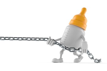 Poster - Baby bottle character pulling chain