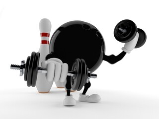 Wall Mural - Bowling character with dumbbells