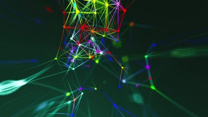 Poster - Abstract connection dots. Technology background. Network concept. 3d rendering