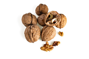 walnuts isolated on a white background