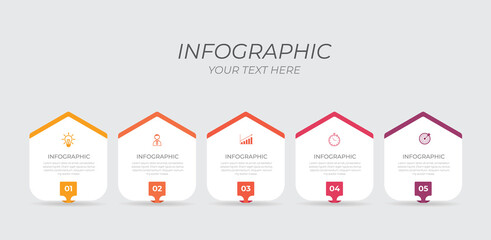 Business infographic element with 6 options, steps, number vector template design	