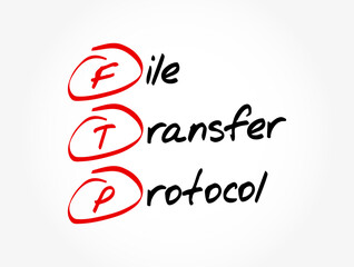 Poster - ftp - file transfer protocol acronym, technology concept background