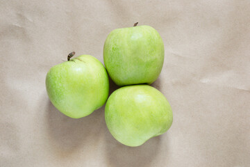 Apples on craft paper