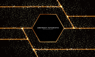 Wall Mural - Background image with gold light flares. Vector illustration.