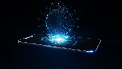 Poster - Smart Phone of 5g High Speed Internet Connection of Internet of things IOT, Technology Network Digital Data and Social network worldwide Connection Background Concept. 3D rendering