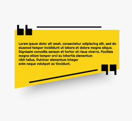 Fototapete - Yellow quote box with frame for dialog or comment, quotebox speech banner.