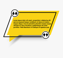 Fototapete - Simple quotebox speech bubble vector template design with outline and quotation marks.