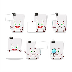 Wall Mural - Sticky notes paper white cartoon character bring information board