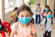 © Tom Wang - children wearing  face medical mask back to school after covid-19 quarantine