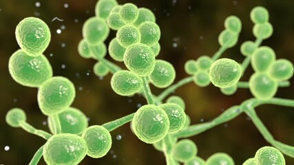 Sticker - Candida fungi, Candida albicans, C. auris and other human pathogenic yeasts, 3D animation