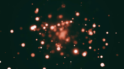 festive abstract christmas texture, golden bokeh particles and highlights on dark background