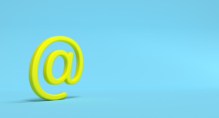 Electronic mail sign on background. Email address letter and web concept. 3D render