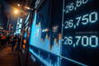 © swissa - Financial stock exchange market display screen board on the street, selective focus