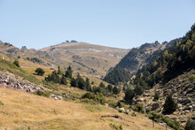Sunny Day In Els Cortals De Encamp On Andorra, Pyrennes Mountians.