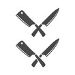 Crossed kitchen knives vector icon. Chef or cooking knife simple black symbol, restaurant sign or logo.
