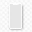 Vector mobile device.White smartphone mockup. Cellphone frame with blank display isolated templates.