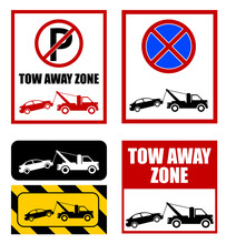 Tow Away Zone, No Parking Sign
