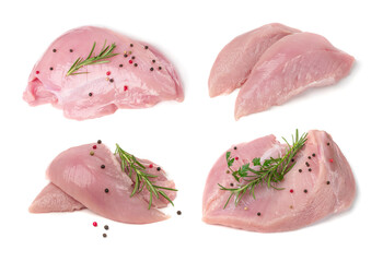 Fresh Uncooked Raw Turkey Fillet Breast Meat Isolated