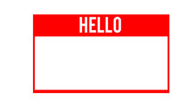 Hello  Sign With Blank White Copyspace For Text Message